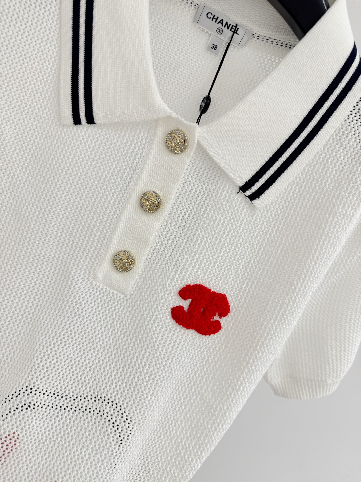 Chrome Hearts 香风针织Polo衫，撞色条纹，红标刺绣，减龄百搭
