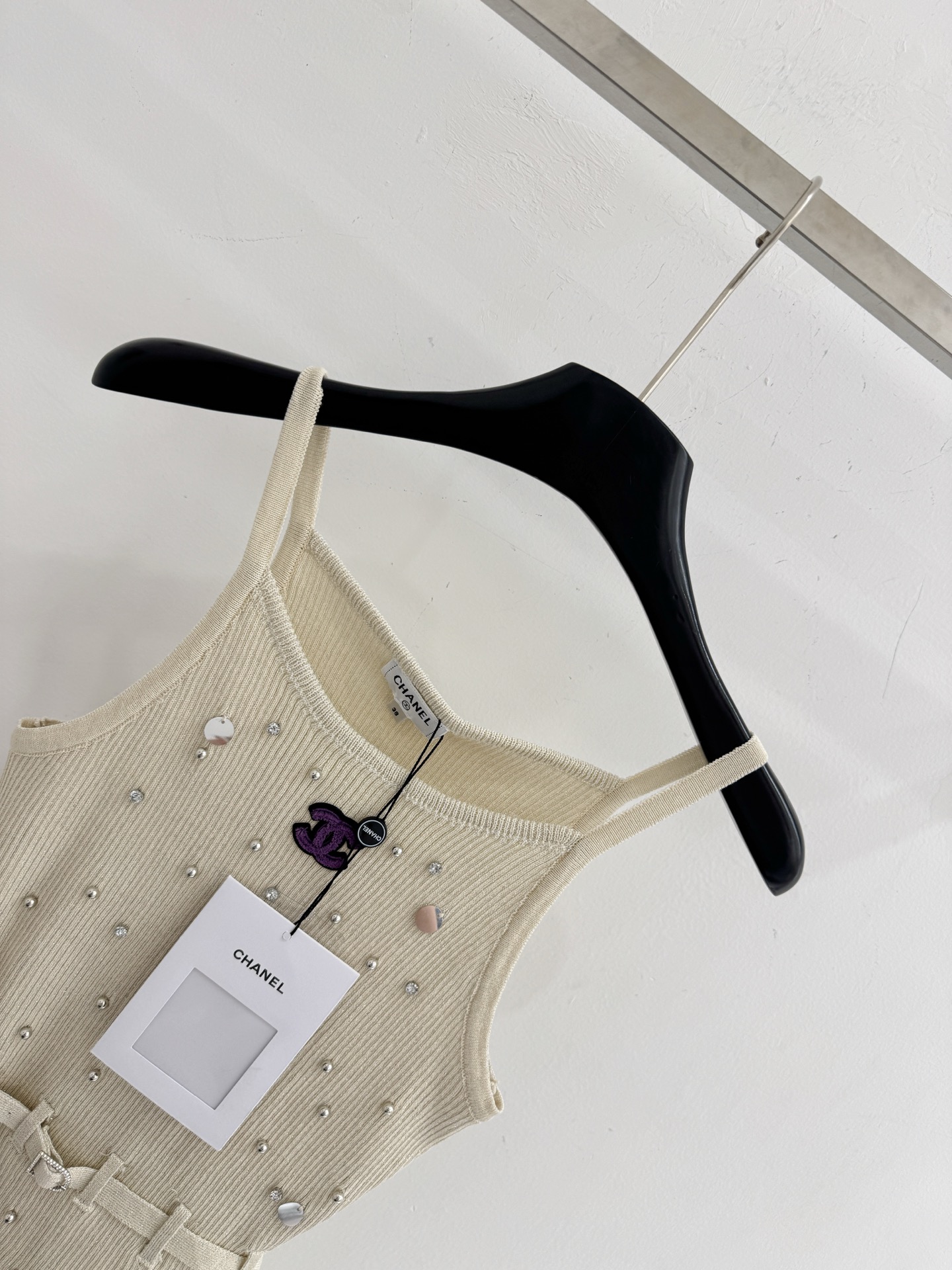 Chrome Hearts 钉珠针织吊带，收腰显瘦轻奢上衣