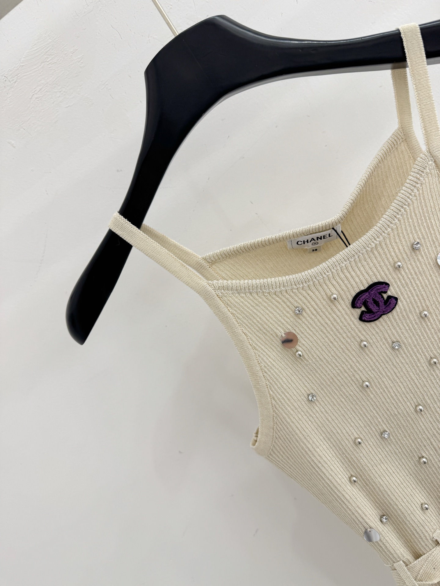 Chrome Hearts 钉珠针织吊带，收腰显瘦轻奢上衣