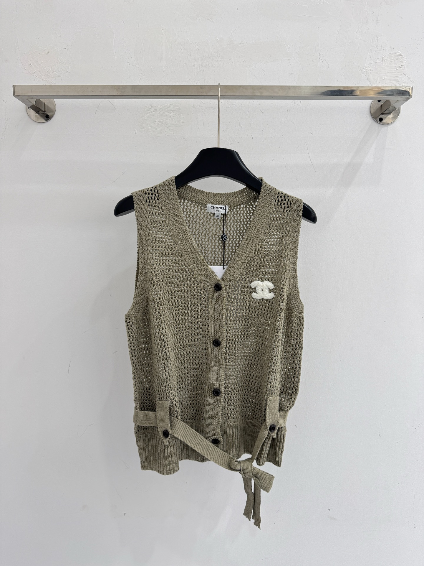 Chrome Hearts 镂空针织马甲，系带收腰无袖上衣