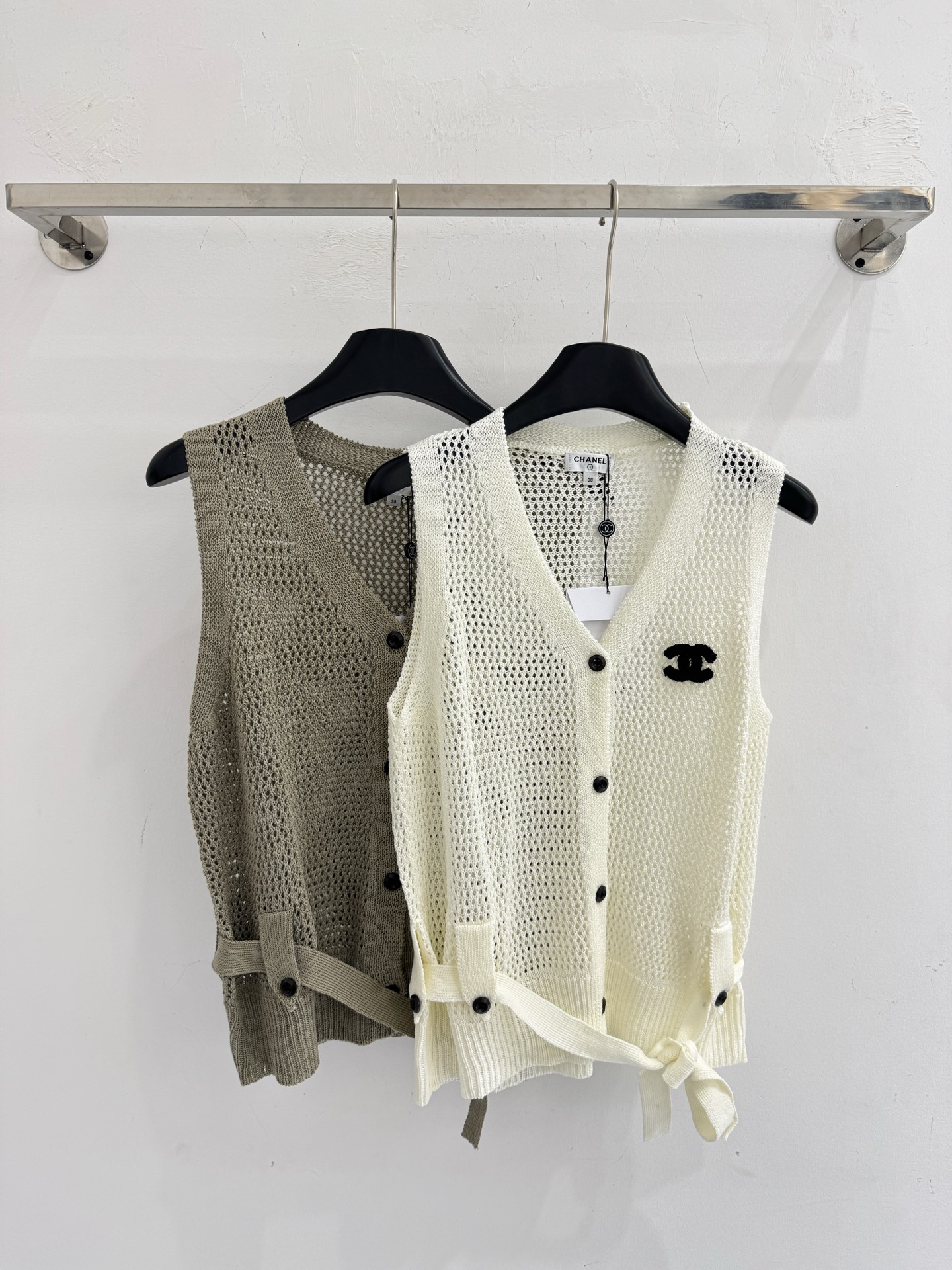 Chrome Hearts 镂空针织马甲，系带收腰无袖上衣