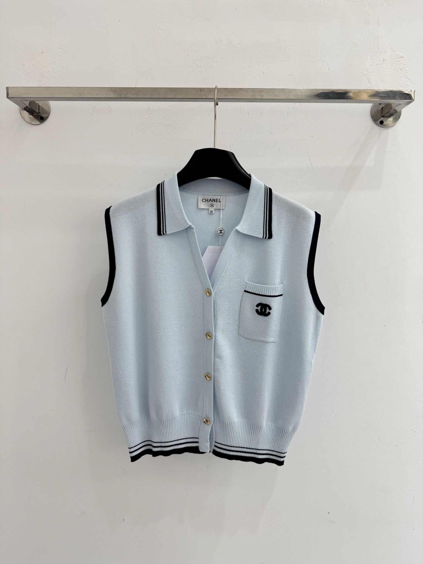 Chrome Hearts 双色撞色条纹针织无袖学院风马甲