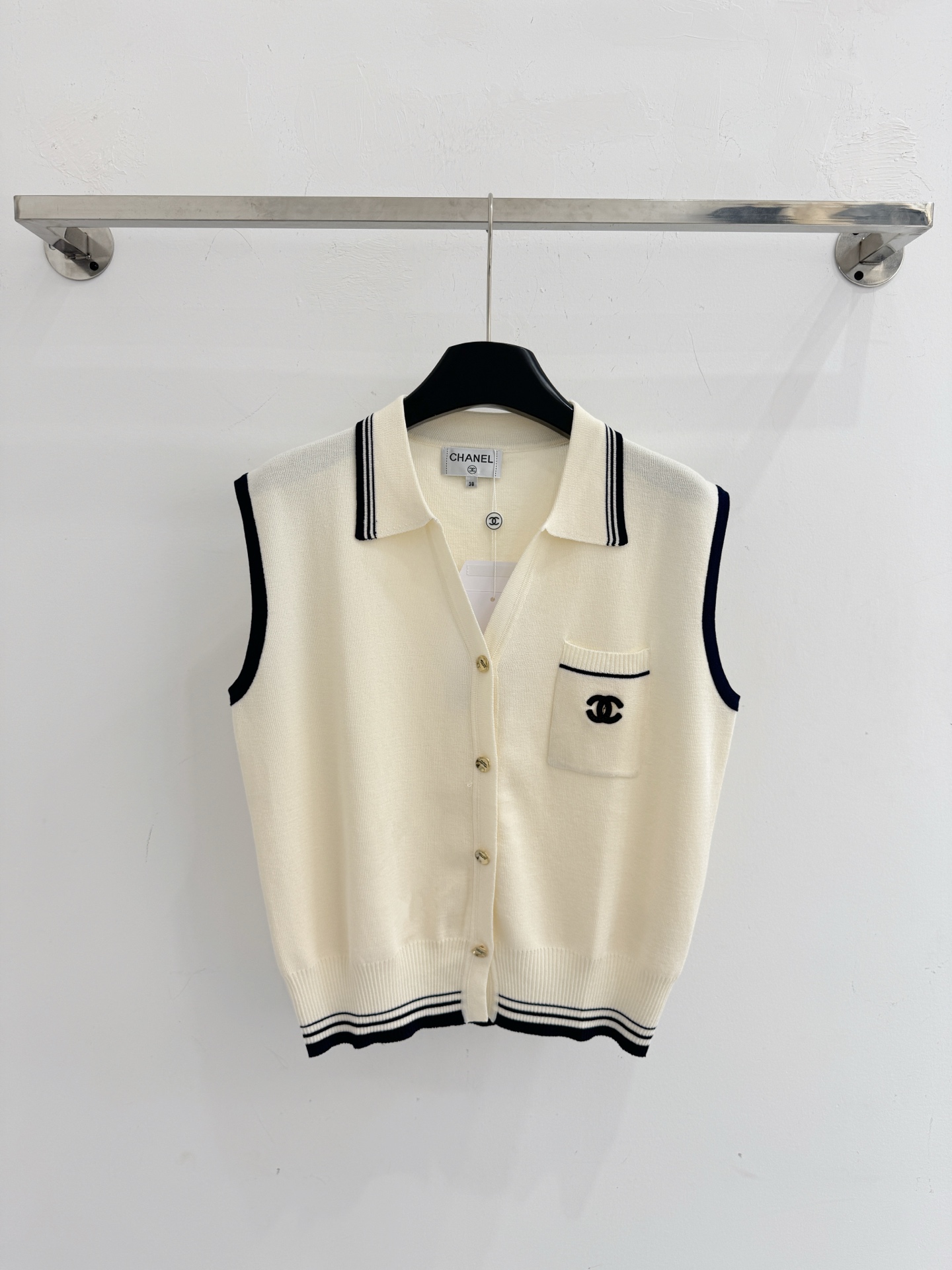 Chrome Hearts 双色撞色条纹针织无袖学院风马甲
