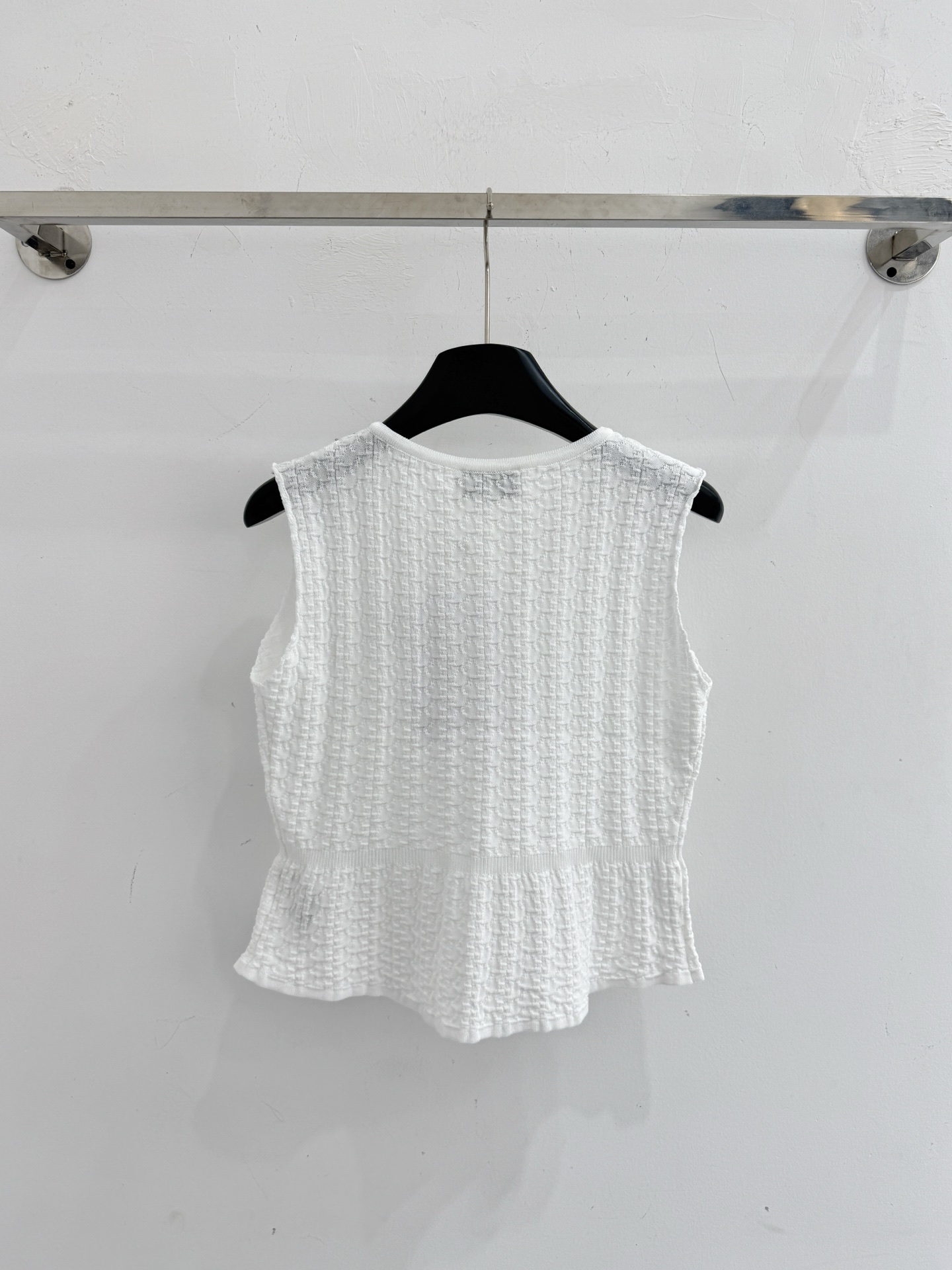 Chrome Hearts 珍珠链饰褶皱肌理无袖针织背心