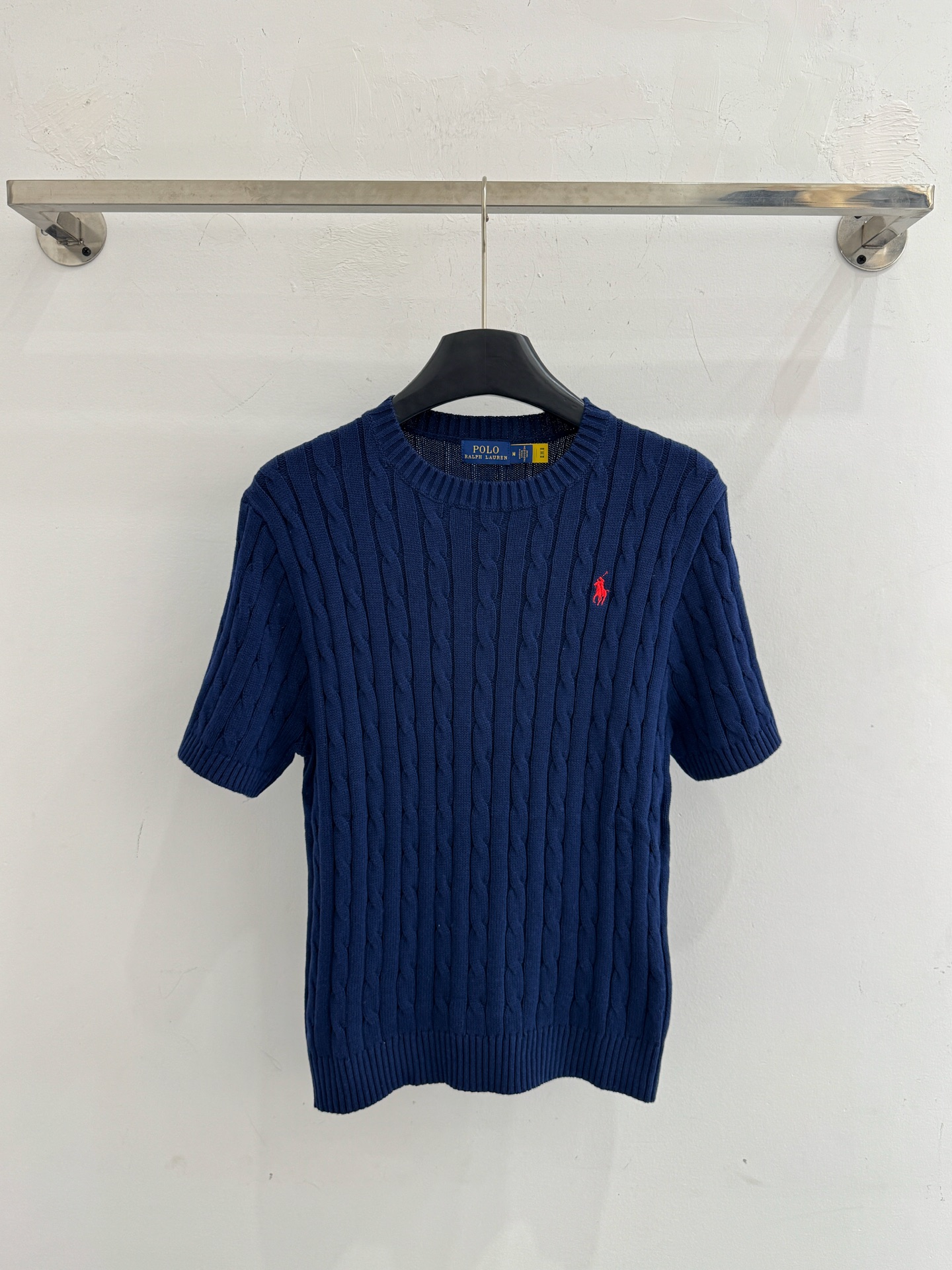 Ralph Lauren 多色选择绞花圆领针织短袖上衣