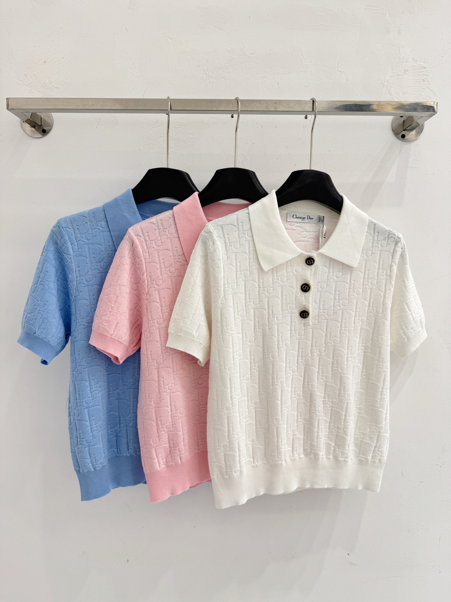 Dsquared2 D26春夏新款，三色提花针织短袖Polo衫，质感柔软