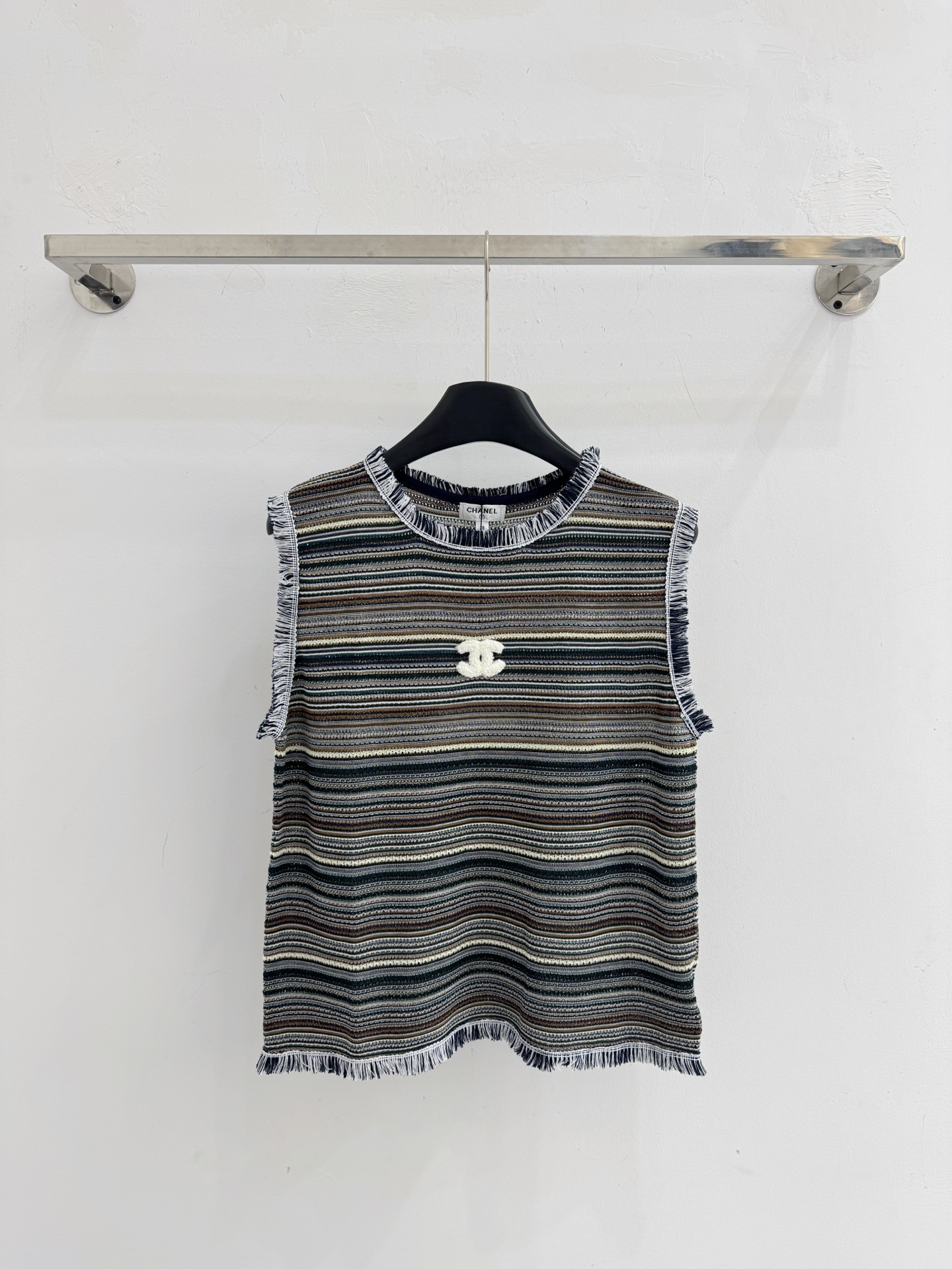 Chrome Hearts CH26春夏新款彩条纹针织背心，毛边设计，双C刺绣，感拉满