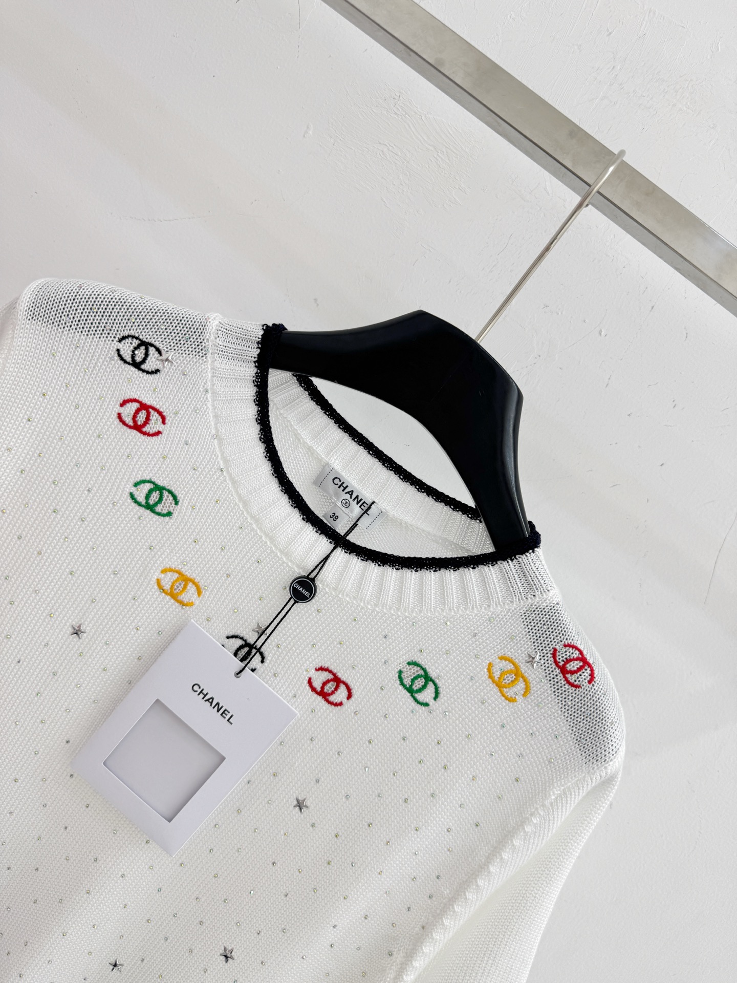 Chrome Hearts 彩色双C刺绣针织衫，闪钻点缀，清新减龄