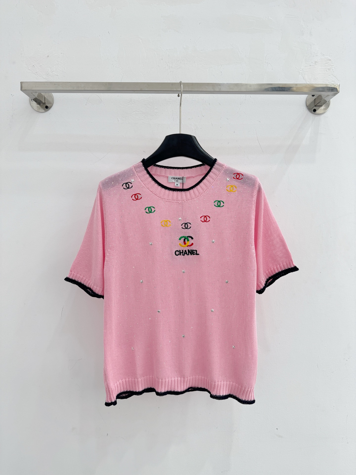 Chrome Hearts 彩色双C刺绣针织衫，闪钻点缀，清新减龄