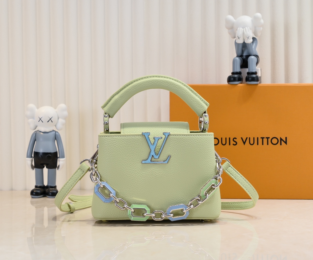 Louis Vuitton LV Capucines Bags Handbags Set With Diamonds Taurillon Cowhide Chains