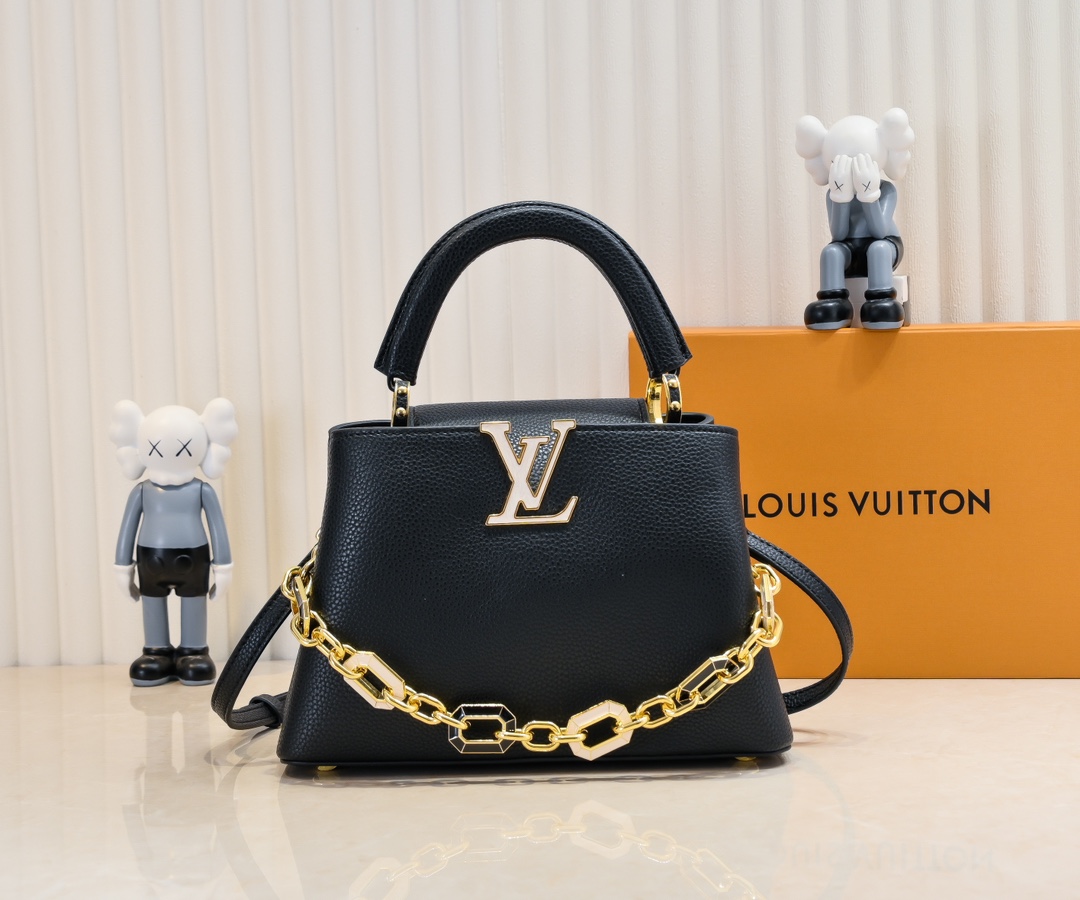 From China
 Louis Vuitton LV Capucines Bags Handbags Set With Diamonds Taurillon Cowhide Chains M24684
