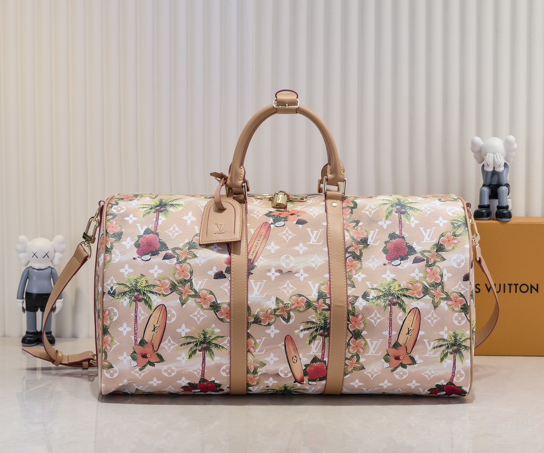 Louis Vuitton LV Keepall Travel Bags Polishing Canvas Cowhide Fabric Vintage M25002