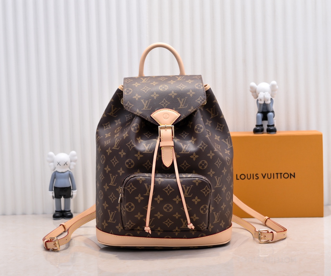 Louis Vuitton LV Montsouris Bags Backpack Handbags Monogram Canvas Cowhide M11197