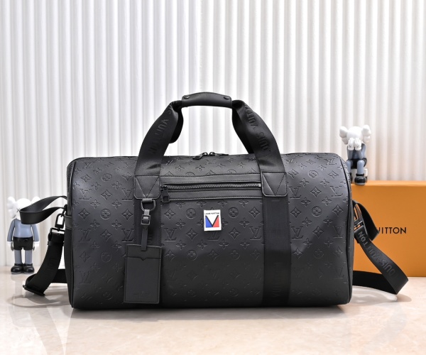 Louis Vuitton Keepall 55 Monogram Storm Leren Reistas - Zwart, 55x31x25 cm 1 Louis Vuitton Keepall 55 Monogram Storm Leren Reistas - Zwart, 55x31x25 cm