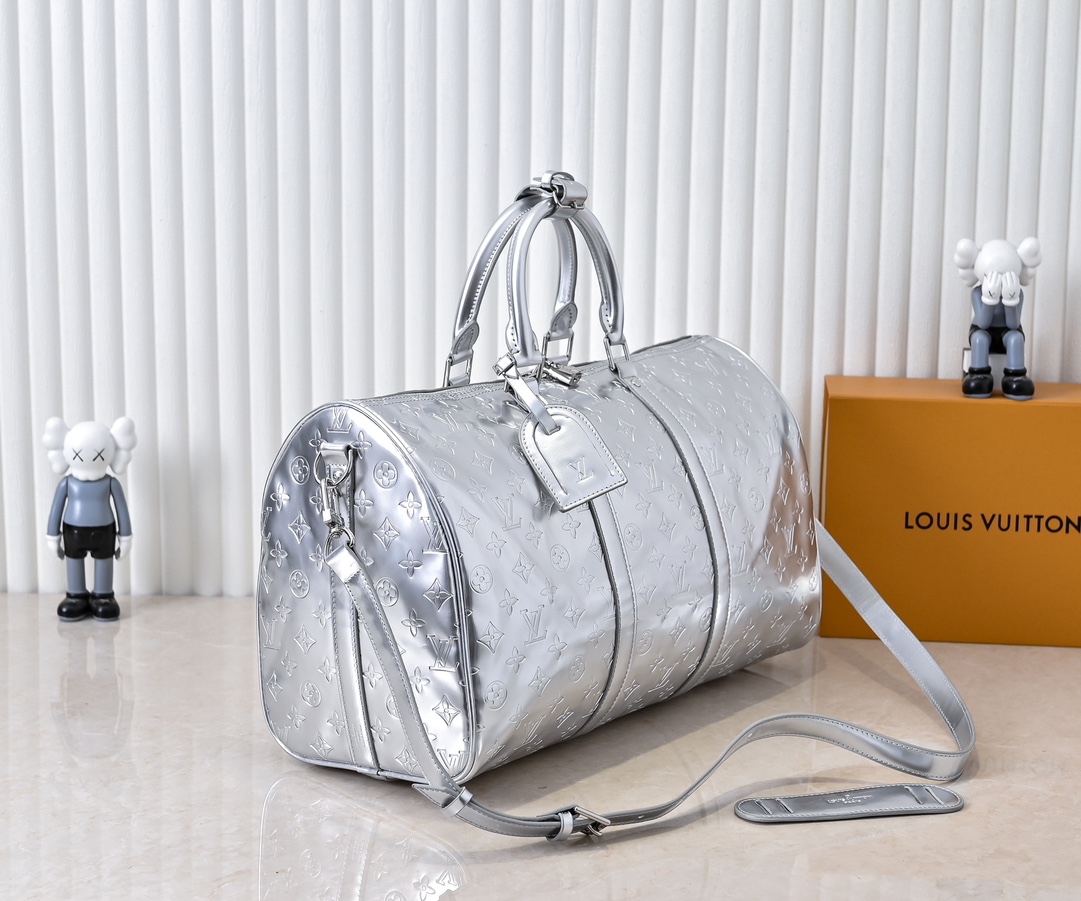 תיק נדידות Keepall Bandoulière 45 כסף כסף Monogram Giant כסף כסף Louis Vuitton 3 i1732769090 7414 6