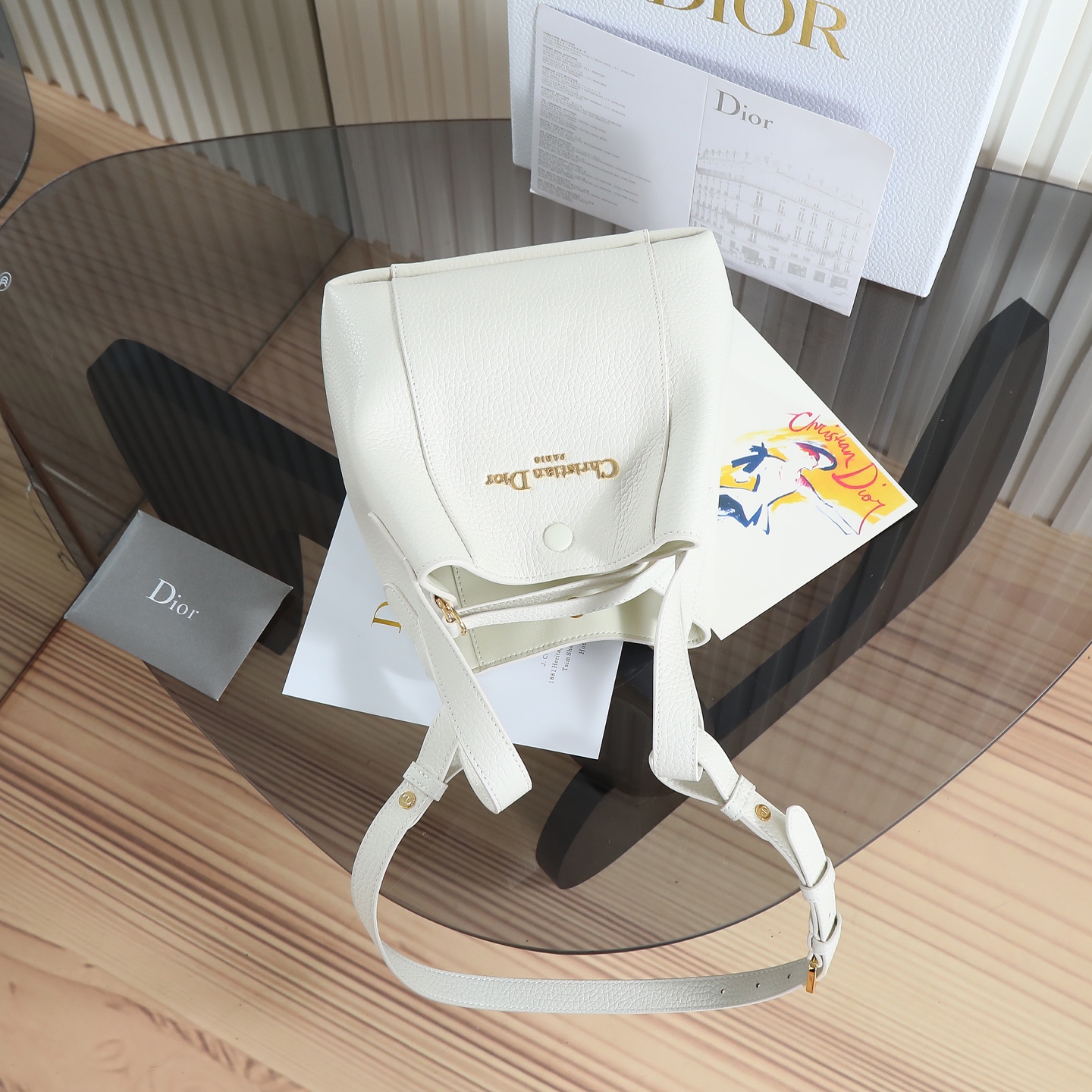 Dior Signature White Grained Calfskin Small Basket Bag 9 i1746767952699 147 0 4