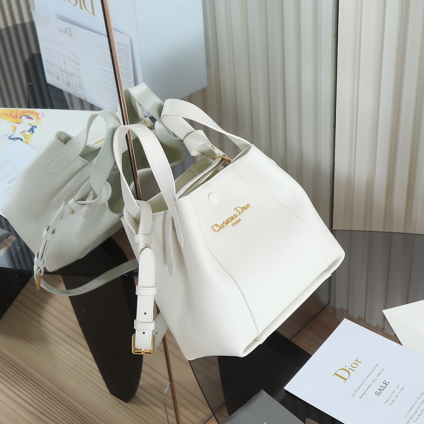 Dior Signature White Grained Calfskin Small Basket Bag 8 i1746767952699 8275 0 5
