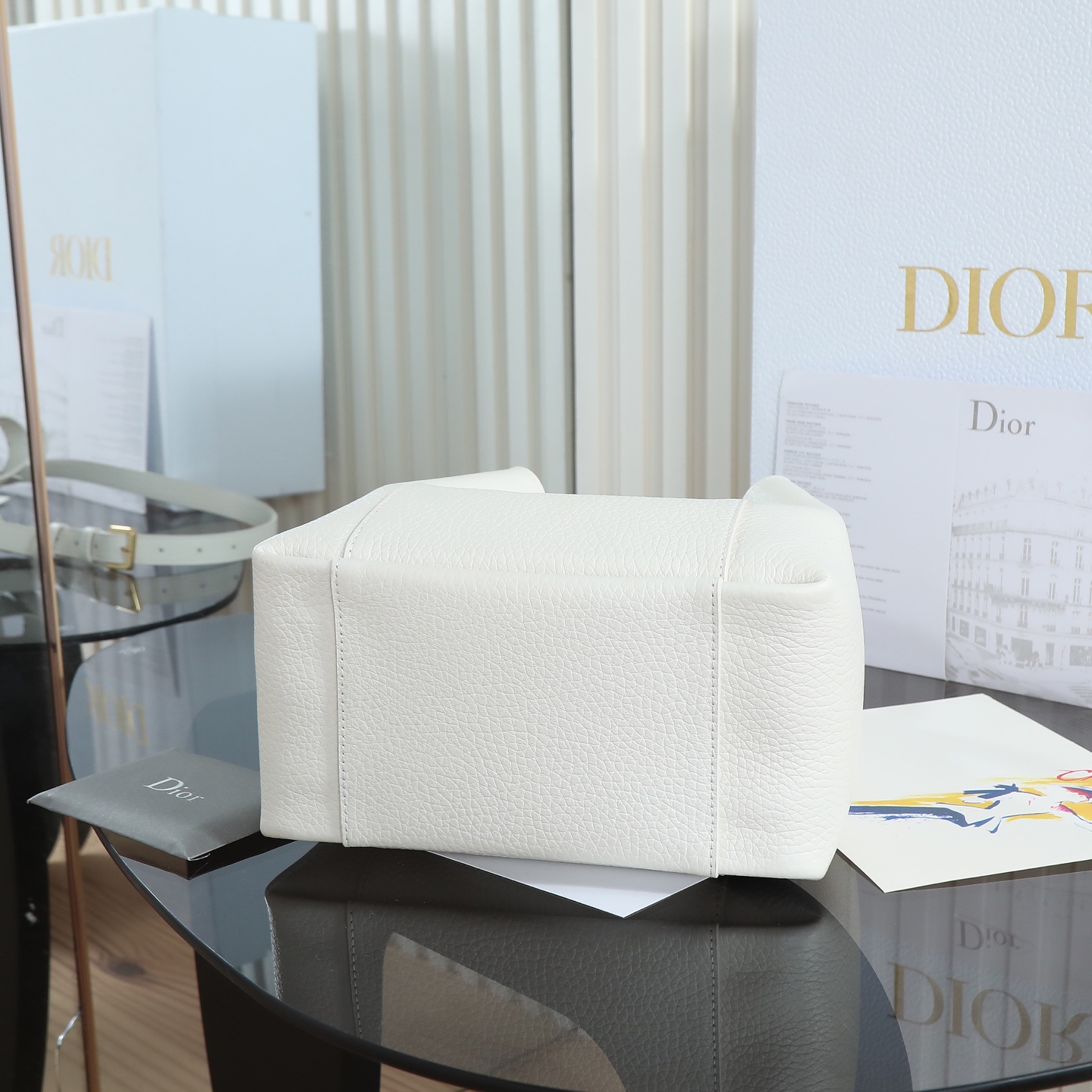Dior Signature White Grained Calfskin Small Basket Bag 10 i1746767952792 6462 0 2