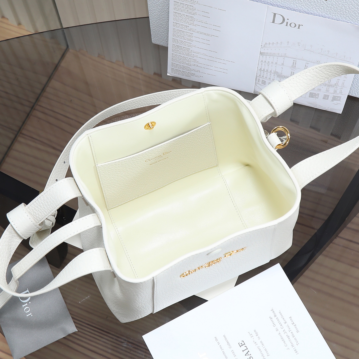 Dior Signature White Grained Calfskin Small Basket Bag 6 i1746767958213 16 0 6