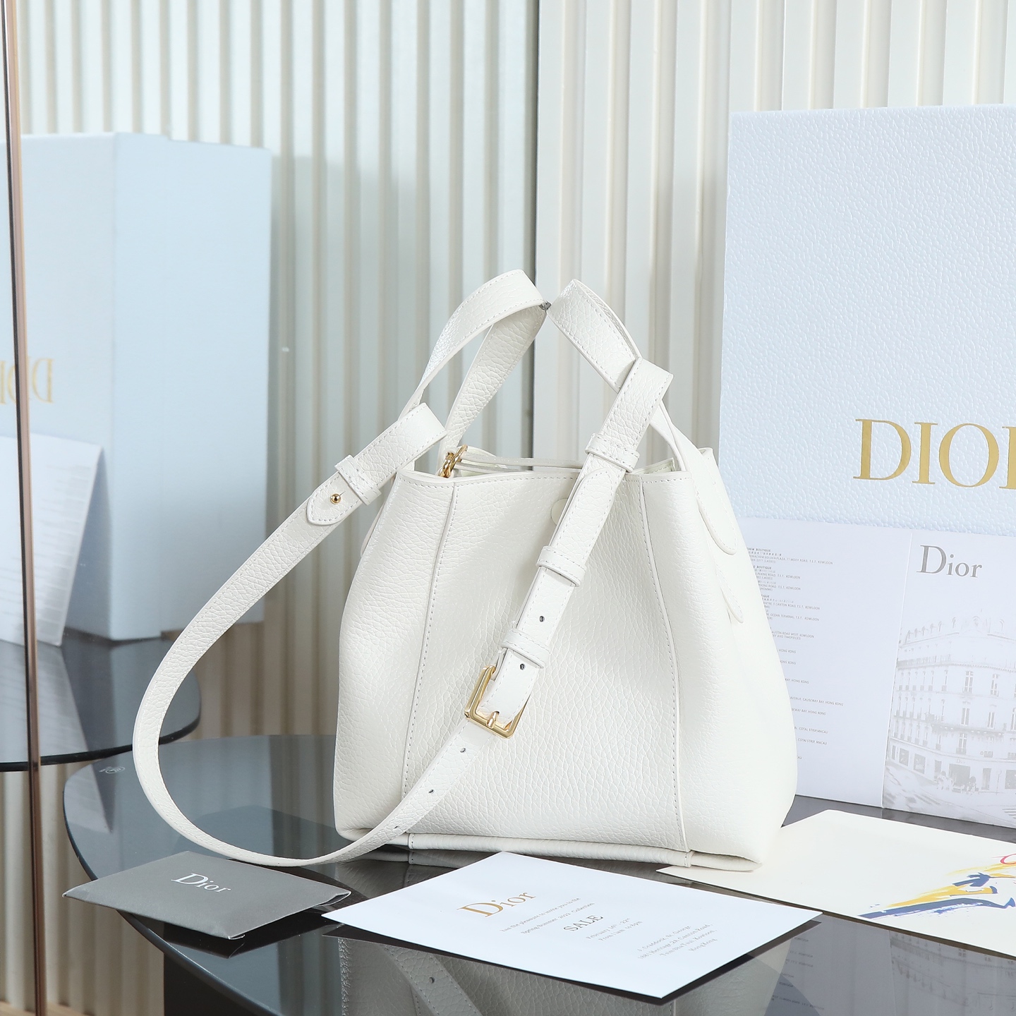 Dior Signature White Grained Calfskin Small Basket Bag 3 i1746767958367 8730 0 1
