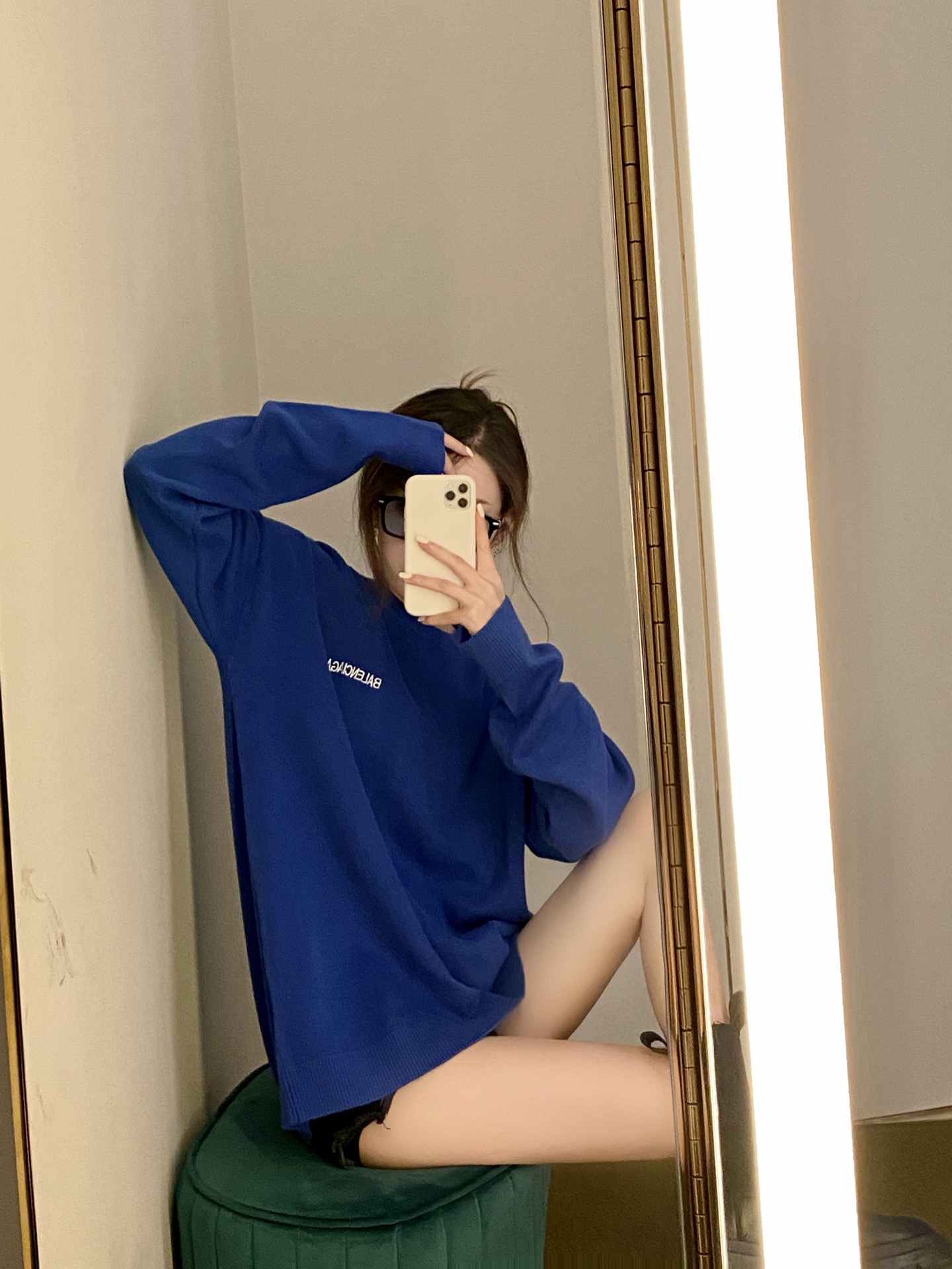 N155 Paris Family Sweater in Black/Blue: Stylish, Classic, High Quality Wool Blend - 图片 7