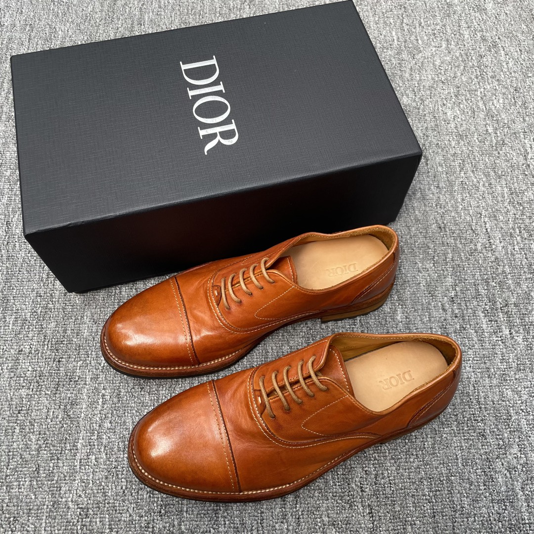 Fábrica Zapatos Oxford con cordones de cuero de caballo para hombre DIOR/Dior, ¡productos de primera calidad producidos…