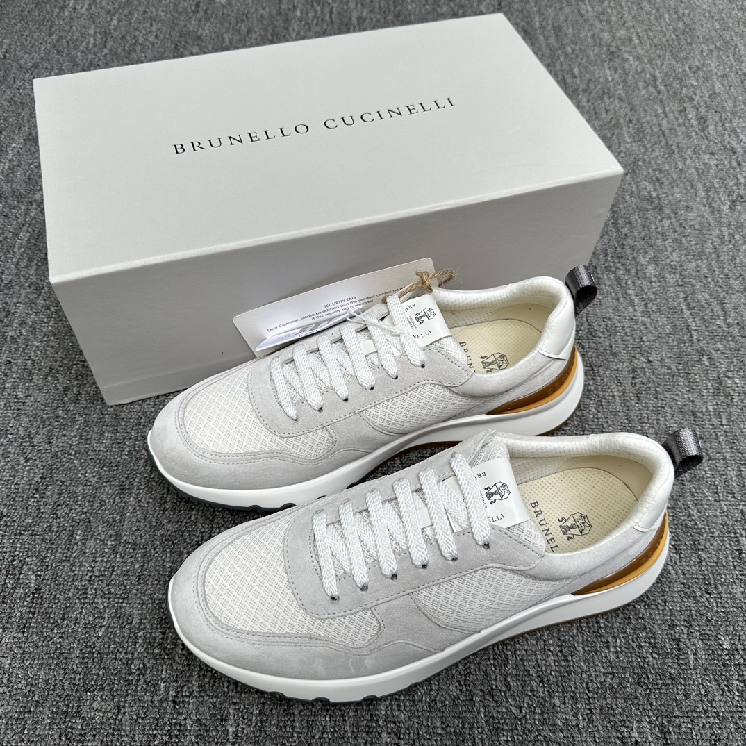 NO:272186,Brunello Cucinelli New BC fabric spliced ​​leather sneakers and lace-up casual men's shoes. This brand is the world's top luxury brand from Italy. All products are made of the top fabrics in the clothing industry today. Coupled with Italy's unique traditional handicrafts, the brand has the reputation of 