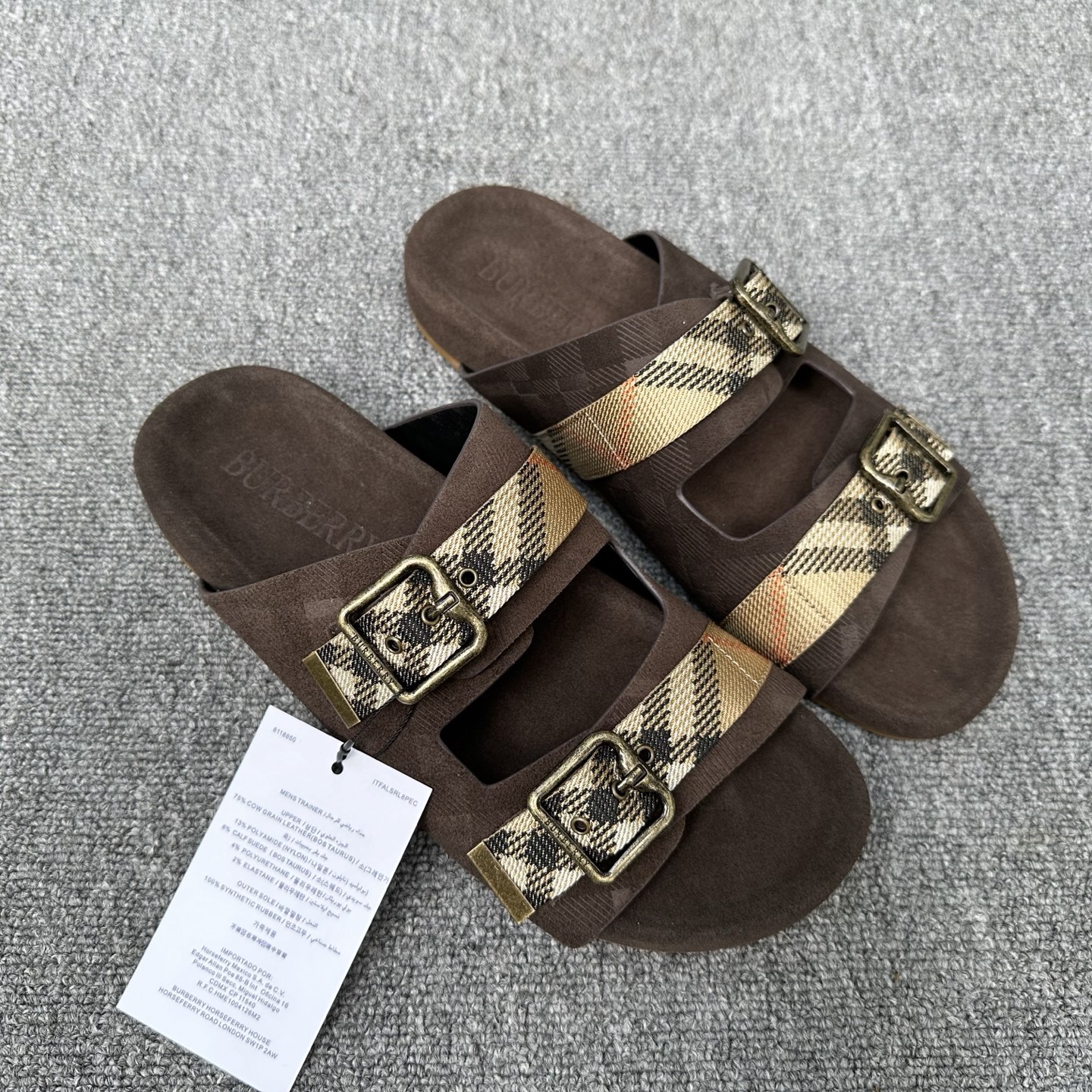 버버리 더블 스트랩 남성 슬리퍼 113435 이미지 3
