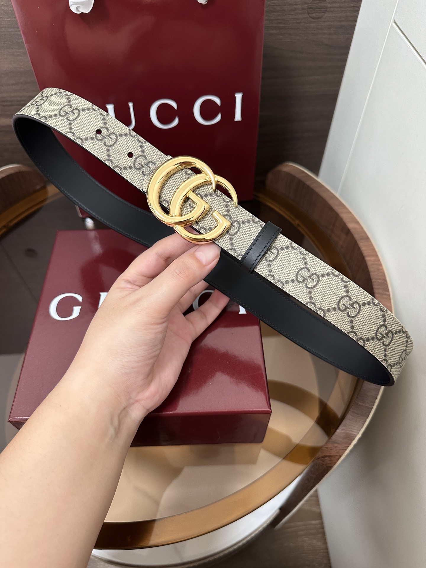 ❣️Gucc1 🆕 GG Marmont系列双面腰带2025秋冬系列焕新演绎富有辨识度的GG Marmo