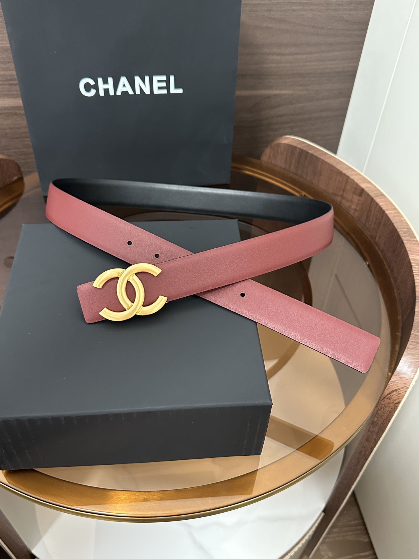 Chanel CHANEL（香奈儿）秋冬系列 高端女士细腰带 双面 牛皮 手感柔软舒适 女士 款 优雅 宽度3.0CM