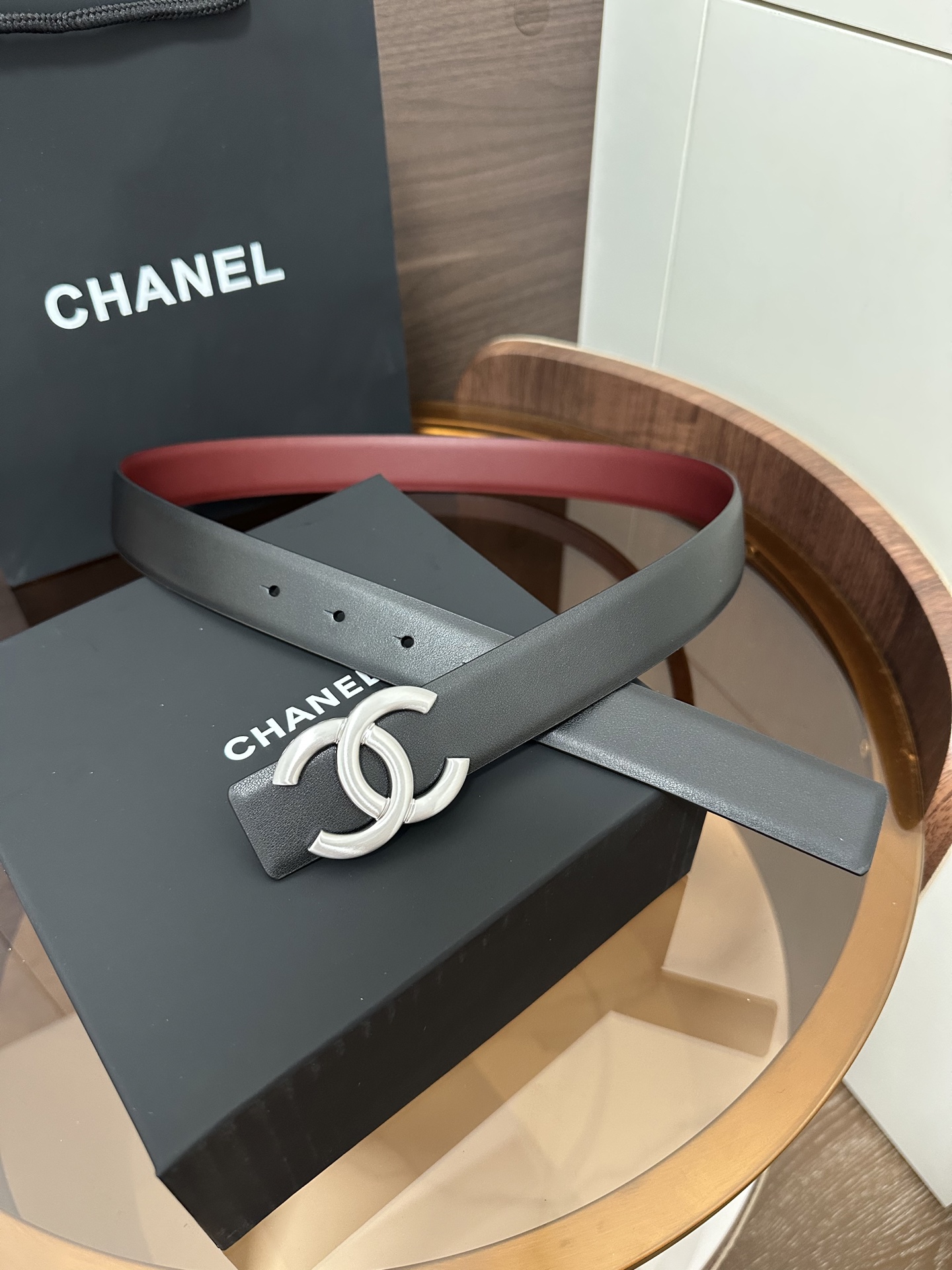 Chanel CHANEL（香奈儿）秋冬系列 高端女士细腰带 双面 牛皮 手感柔软舒适 女士 款 优雅 宽度3.0CM