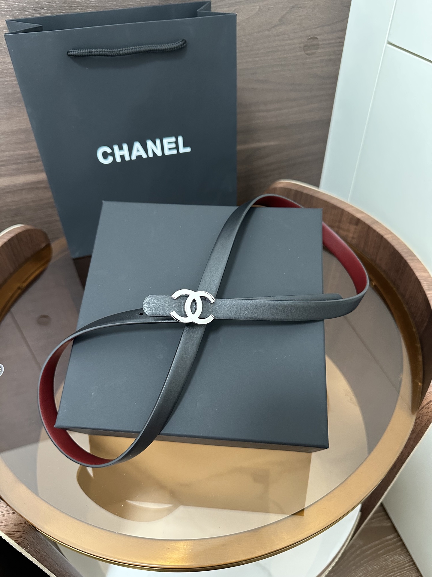 Chanel CHANEL（香奈儿）秋冬系列 高端女士细腰带 双面 牛皮 手感柔软舒适 女士 款 优雅 宽度1.5CM