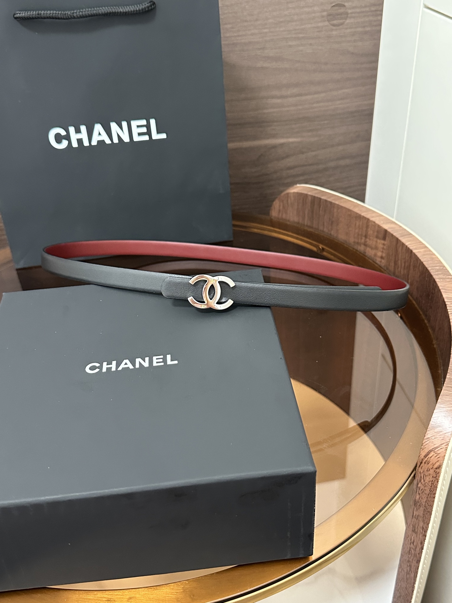 Chanel CHANEL（香奈儿）秋冬系列 高端女士细腰带 双面 牛皮 手感柔软舒适 女士 款 优雅 宽度1.5CM