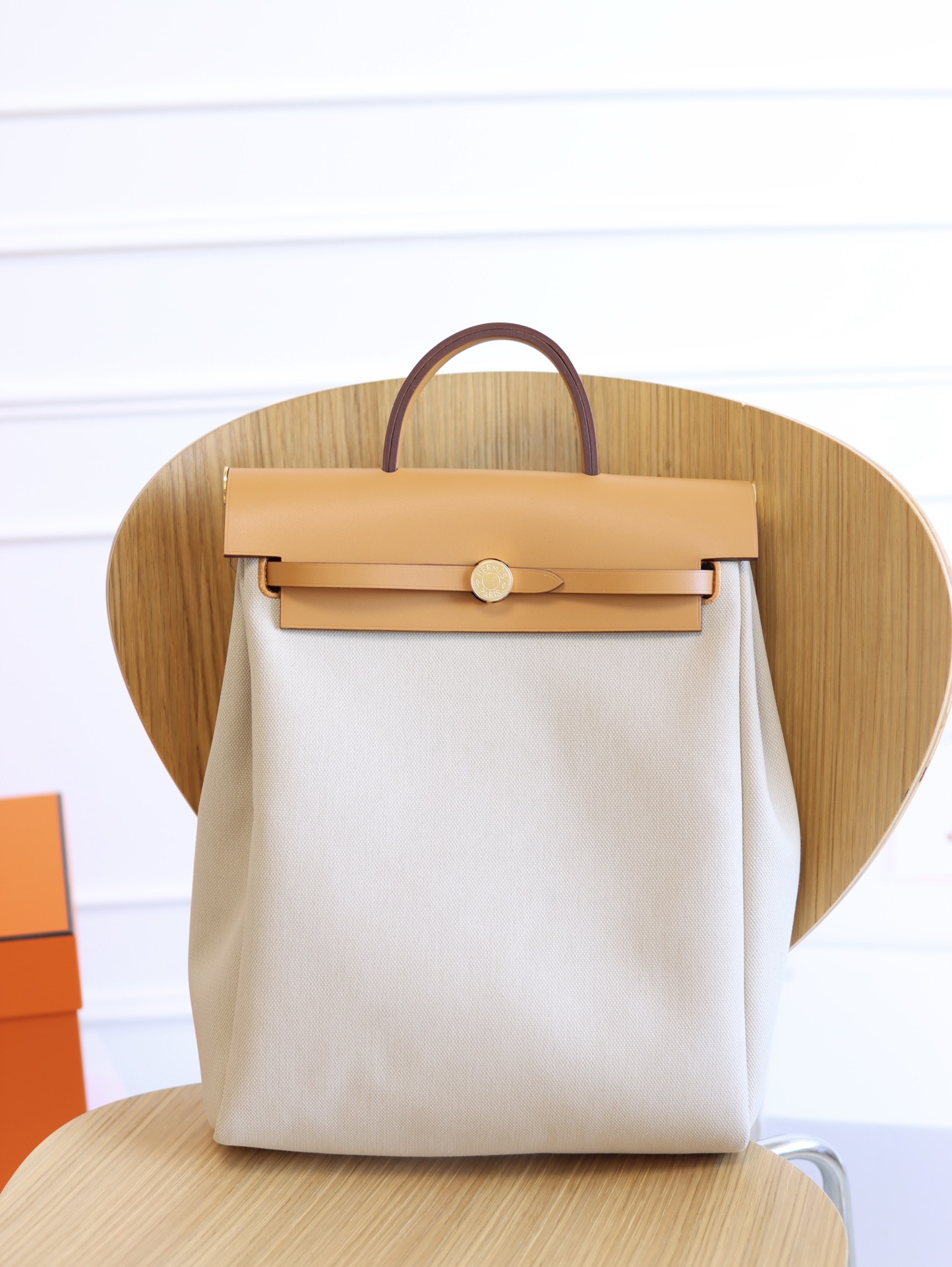 Hermès Hermes hermes Herbag A Dos Zip Backpack 31 canvas calfskin patchwork