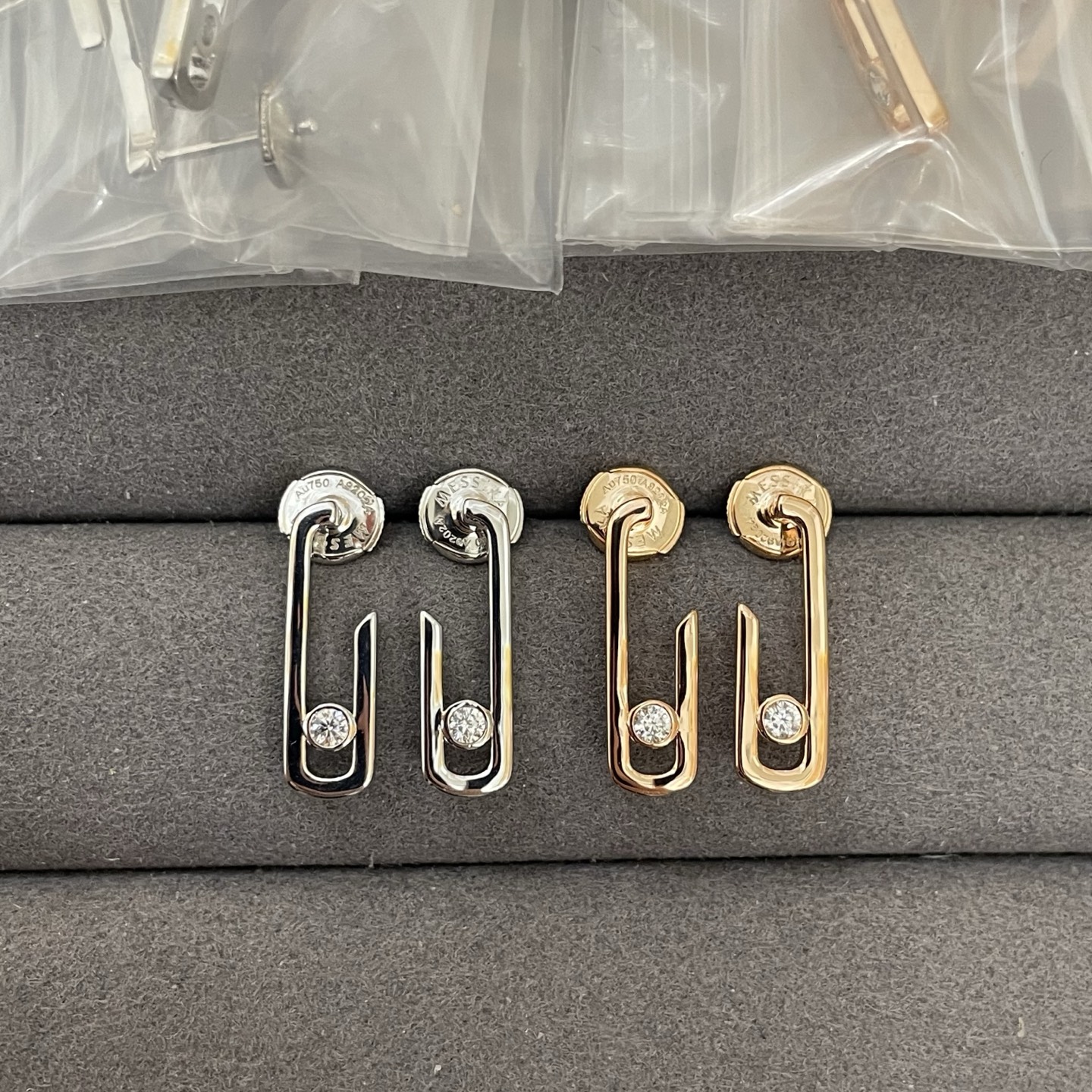 梅半圈光金耳钉到家了，