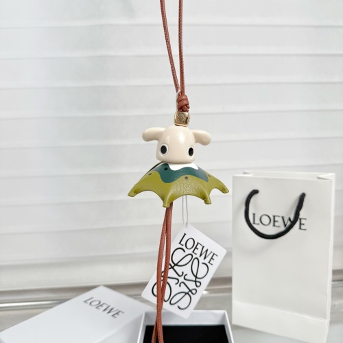 Loewe Puzzling Archie Charm: Leather & Acetate, White/Green, Bag Accessory 1 Loewe Puzzling Archie Charm: Leather & Acetate, White/Green, Bag Accessory
