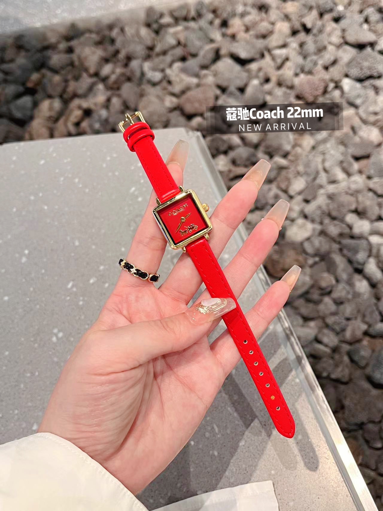 CASS Series Tea Rose Platter with Stone Core and Calf Skin Material - 图片 1