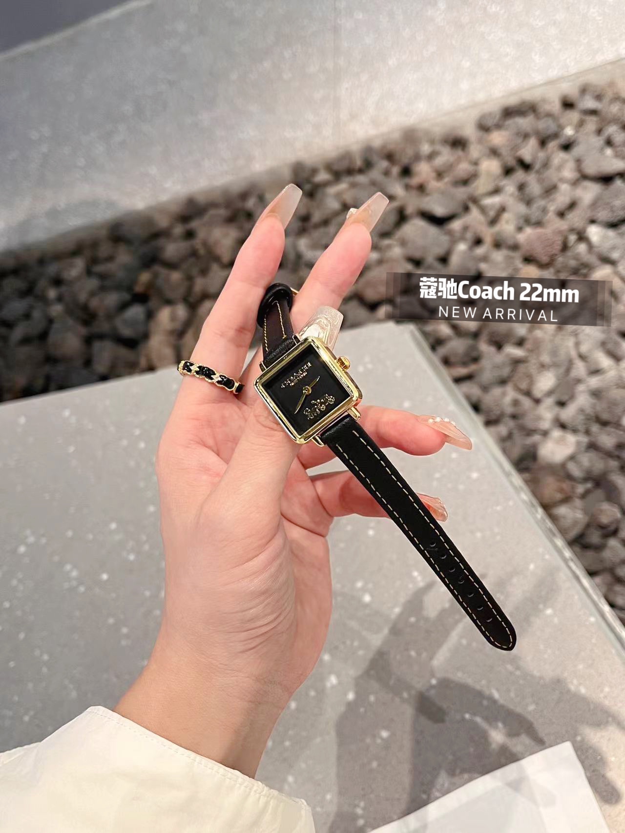 CASS Series Tea Rose Platter with Stone Core and Calf Skin Material - 图片 3