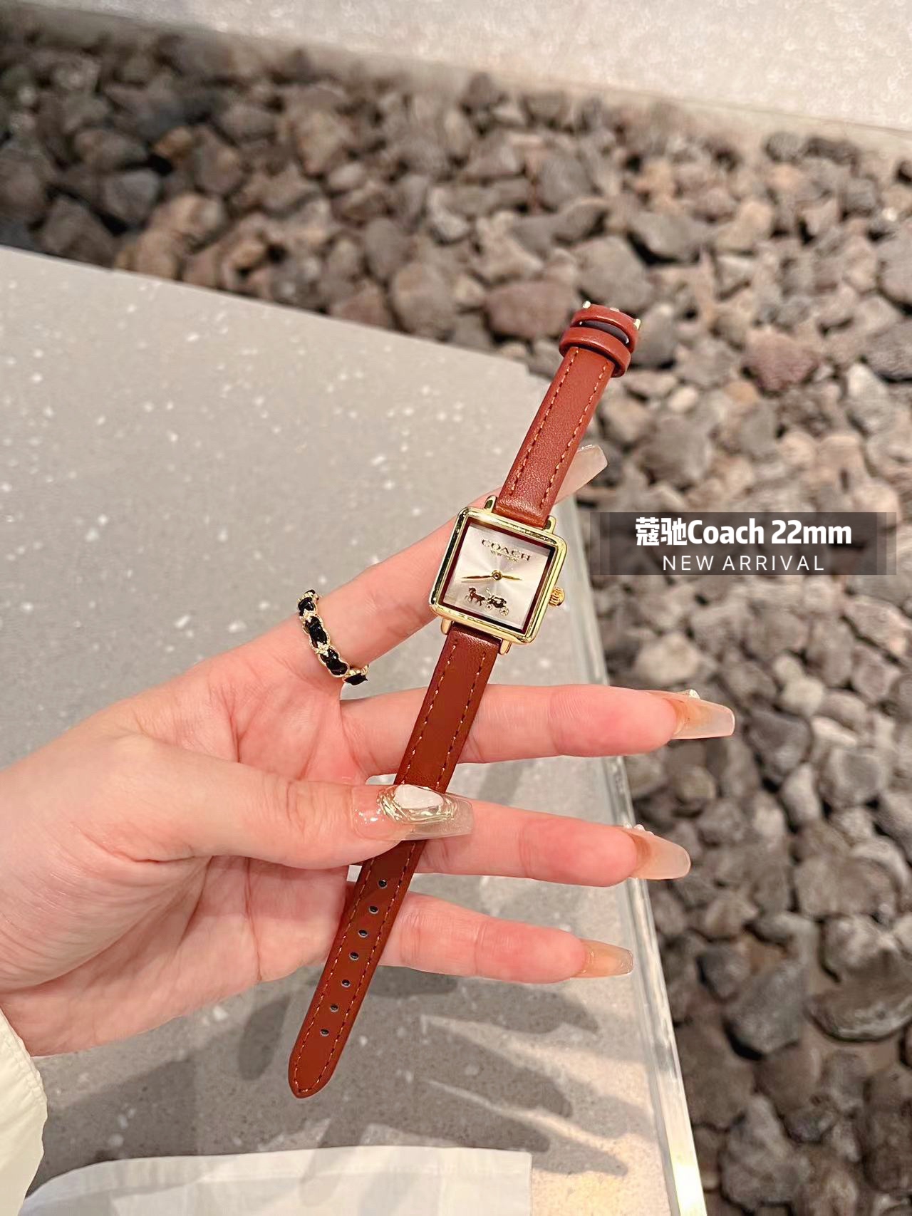 CASS Series Tea Rose Platter with Stone Core and Calf Skin Material - 图片 4