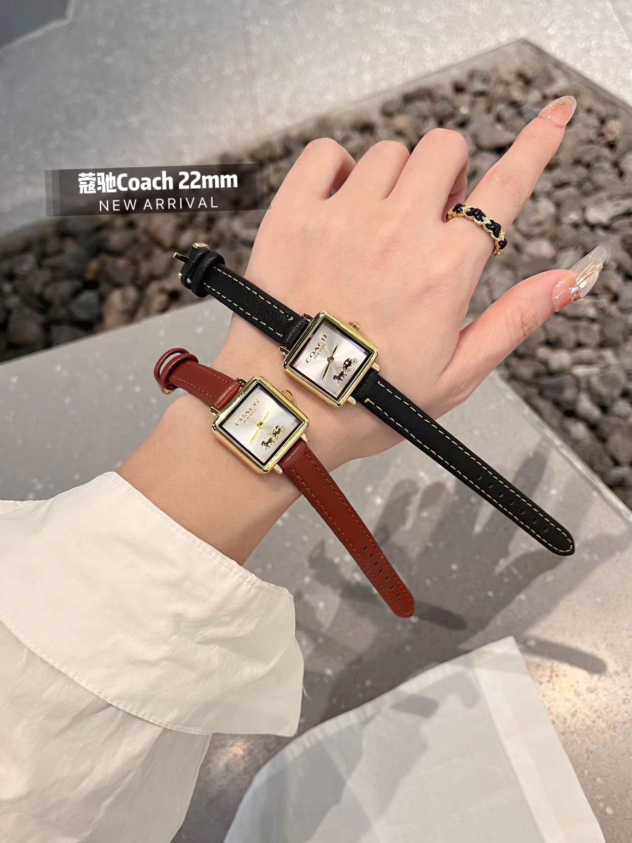 CASS Series Tea Rose Platter with Stone Core and Calf Skin Material - 图片 8