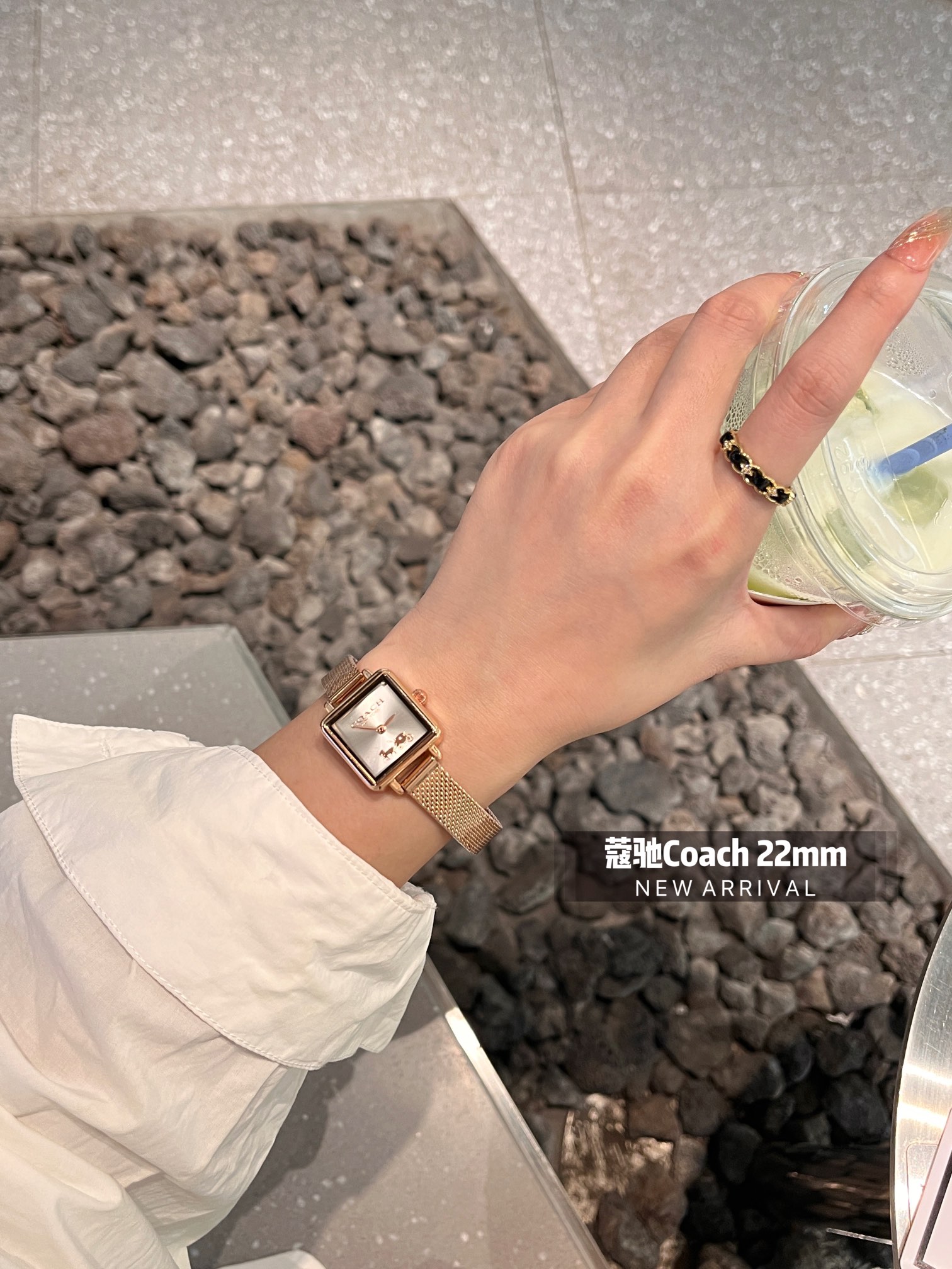 Net 85 Watch: Coach Tea Rose Platter Design, Stone Core, Calf Skin Material. - 图片 6
