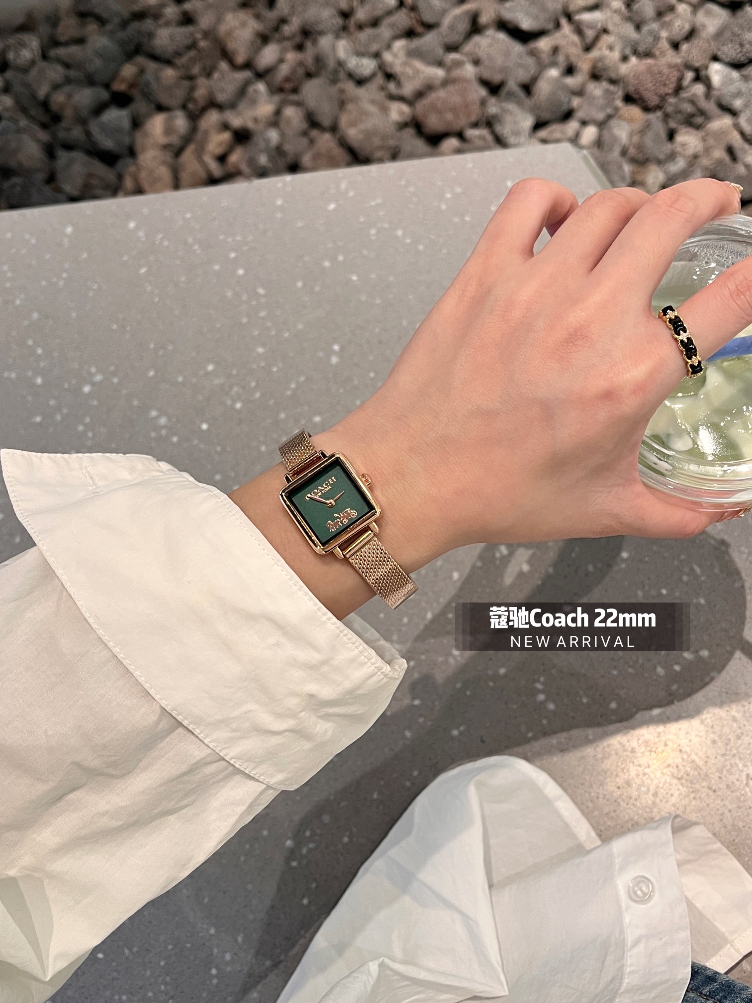 Net 85 Watch: Coach Tea Rose Platter Design, Stone Core, Calf Skin Material. - 图片 7