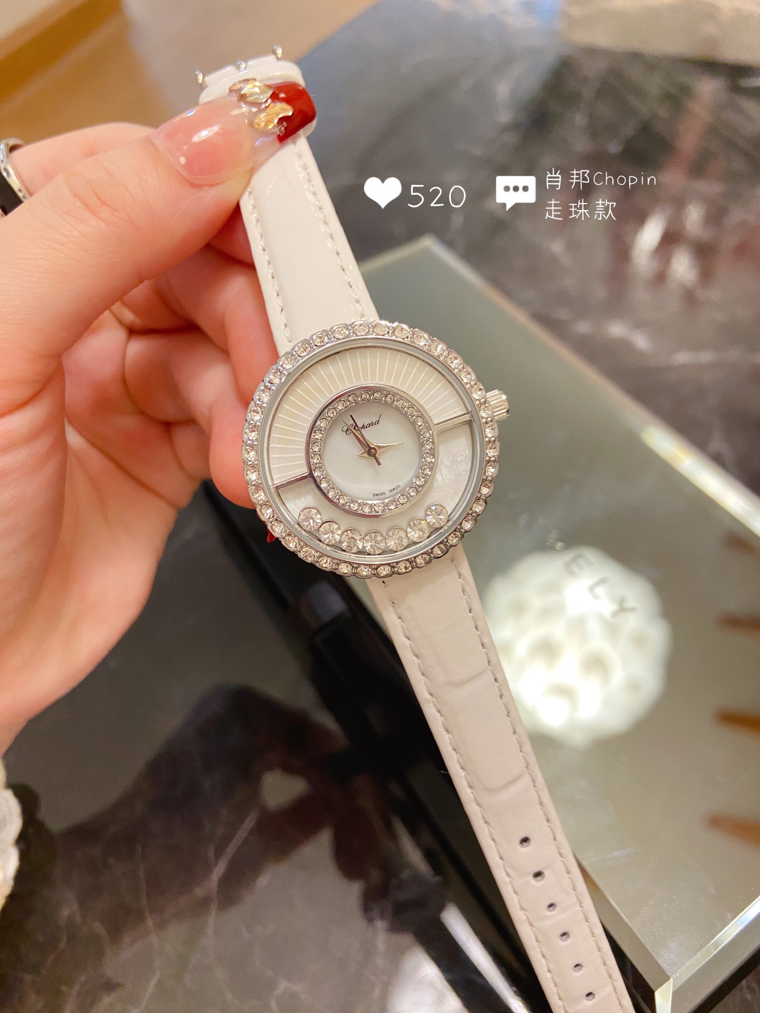 Stylish Swiss Stone Ladies’ Wristwatch in Modern Design, 32mm Size, Shoban Series Joyful Drill