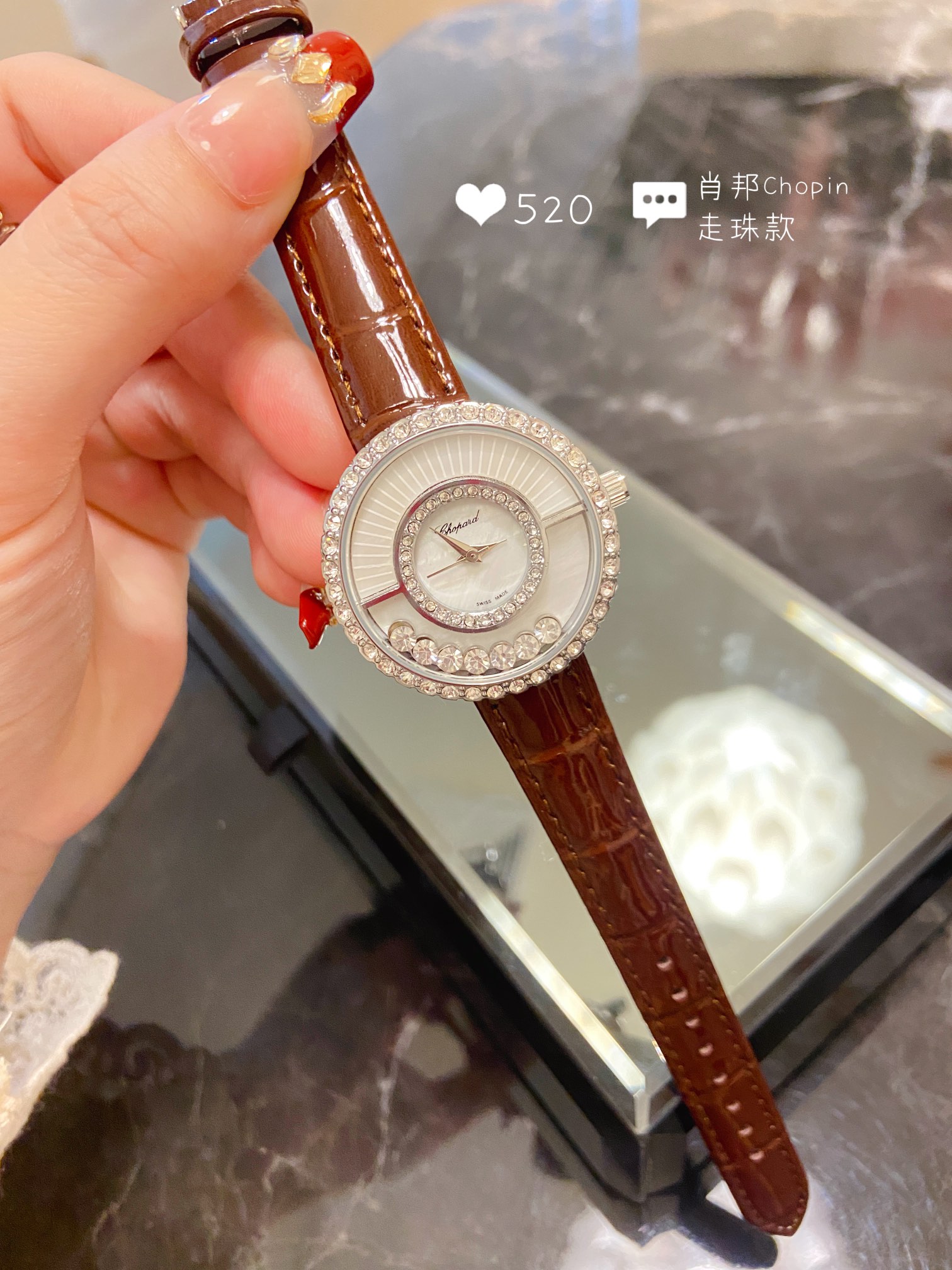 Stylish Swiss Stone Ladies’ Wristwatch in Modern Design, 32mm Size, Shoban Series Joyful Drill - 图片 2