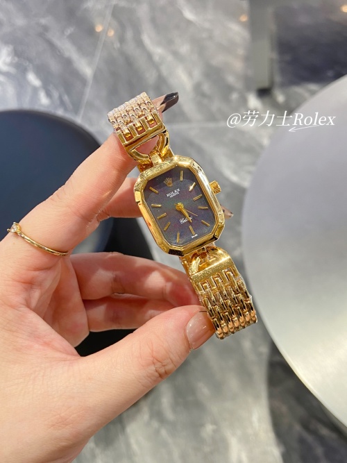 Rolex 25mm Exquisite Small Square Gold Watch - Elegant Women's Style 1 Rolex 25mm Exquisite Small Square Gold Watch - Elegant Women's Style