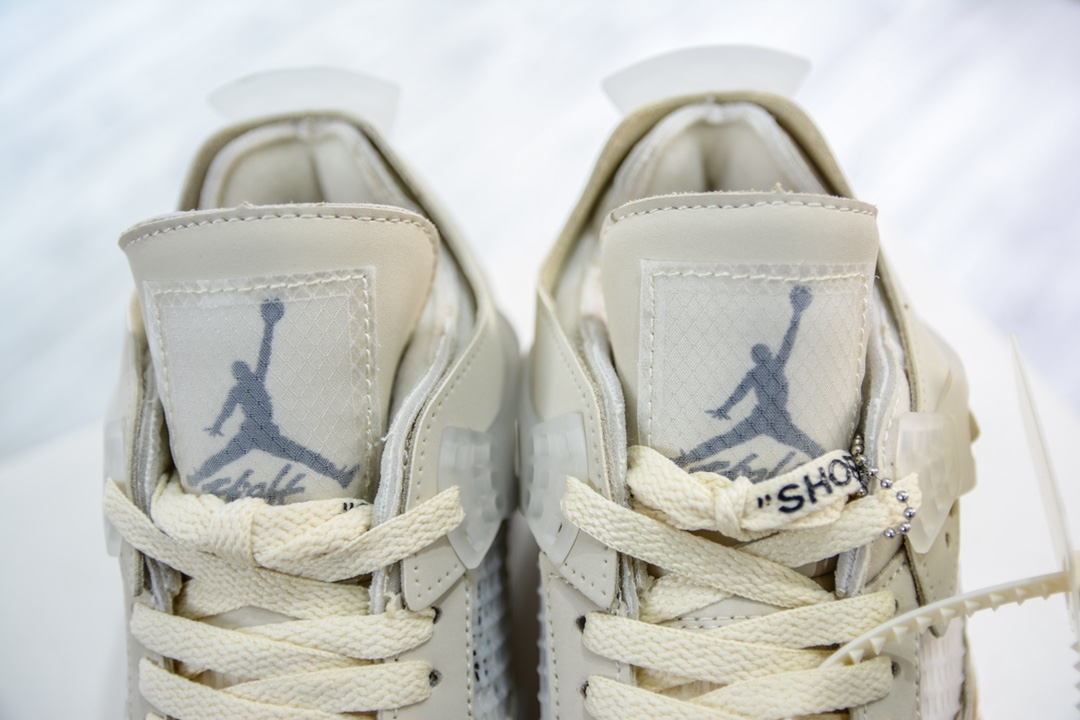 360 PB纯原 OFF WHITE x Air Jordan 4 Retro ”Sail” aj4 联名白帆 CV9388-100