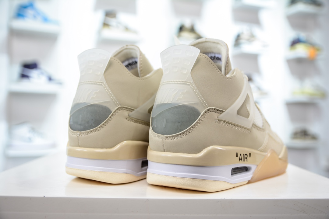 360 PB纯原 OFF WHITE x Air Jordan 4 Retro ”Sail” aj4 联名白帆 CV9388-100