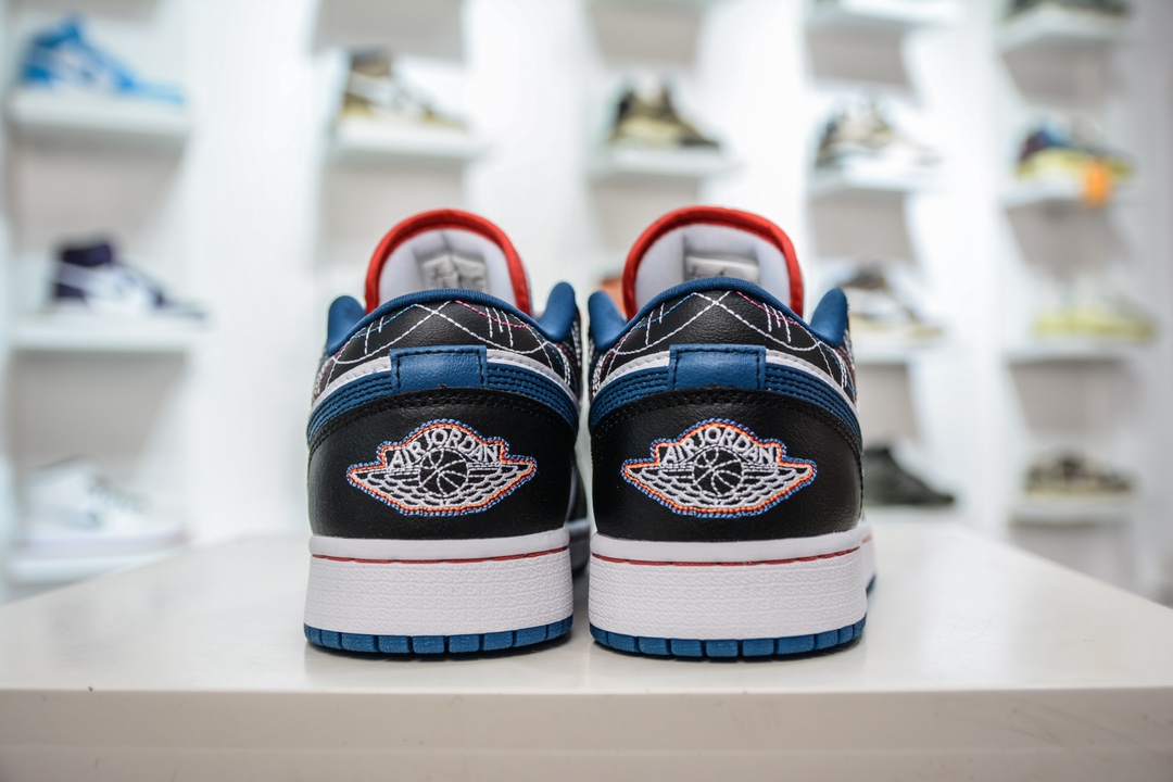 170 T版纯原 Air Jordan AJ1 Low 低帮 白黑蓝色  FV3622-141