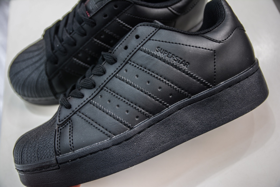 Adidas Originals Superatar all black thick bottom shell head IF6290