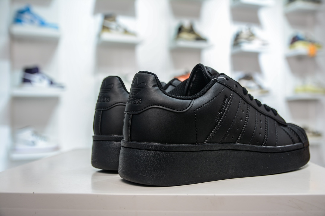 Adidas Originals Superatar all black thick bottom shell head IF6290